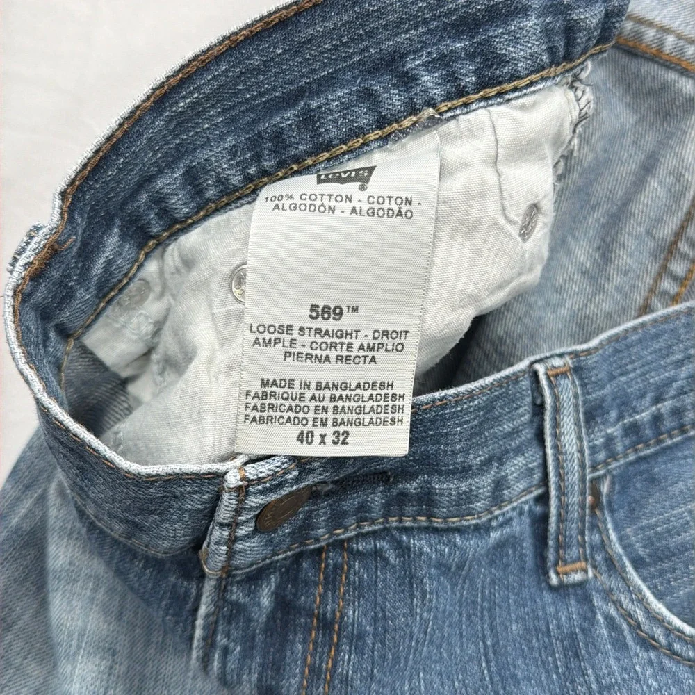 Levi's Jeans 569 Loose Straight Leg Blue Denim Mens 40x32